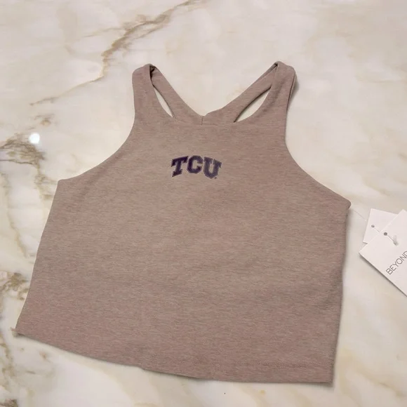 NWT 🌟 Beyond Yoga spacedye refocused Crop Tank Texas Christian university - Picture 2 of 6